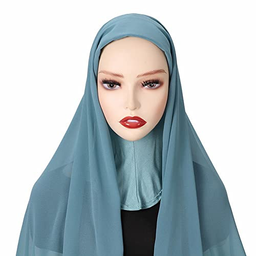 ISAKEN Frauen Muslim Hijab Kopftuch Damen Hijab Muslimisch Kopftüchern Schal aus weichem Chiffon, Frauen Schal Kopfbedeckung Hidschab Islamische Gesichtsschleier Turban