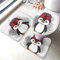 Set 3 Teilig Badvorleger Pinguin Reizendes Mädchen Fliege Heller Karikatur Niedlicher Lustiger Winter Niedlicher Cartoon Badematte Und Wc-Vorleger-Set Badgarnitur Badematten, Für Dusche