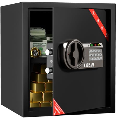 KABISAFE Safe 43L | Home Safe | Digital Large Safes Box | Security Cabinet Safe | Steel Security Safes | Personal Safe for Home Business Office | Document Jewelry Gun Cash
