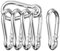 Mesybveo 6 pièces Mousquetons, Mousqueton à Ressort en Acier Inoxydable 304, Portant de Charge sûr 140KG, Printemps fermé 60 * 30 * 5.9MM. Mousqueton pour hamacs, pêche, Camping, auvents(Argent)