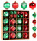 Weihnachtskugeln,30 Weihnachtskugeln Rot&Weihnachtskugeln Grün für Weihnachtsbaumschmuck&Weihnachten Deko&Christbaumschmuck&Weihnachtsbaum Deko,mit den Durchmesser von ca.3cm&6 cm