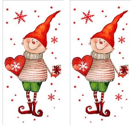 20 einzelne Taschentücher Weihnachten Zwerge erwarten Weihnachten. 2 Packungen mit 10 einzelnen Taschentüchern als Geschenk.
