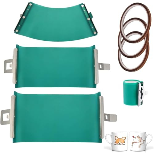 LEWITORS Lot de 3 tasses en silicone pour sublimation 3D, avec 3 rouleaux de de transfert de chaleur de 33 m pour impression de tasses