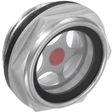 CoCud Vetro Livello Olio Compressore Aria, | Maschio M27x1.5mm | Finestra Indicazione Livello Olio Alluminio Testa Esagonale - (Applicazioni: Accessori Cambio), 1Pz