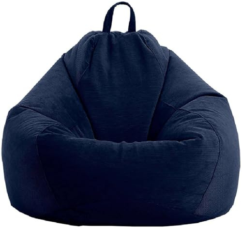 ZRCYXDW Sitzsack (ohne Füllung), Weich Cord Bean Bag Sitzsack Erwachsene Waschbar Sitzsack Sitzsack Erwachsene Für Erwachsene Kind-Navy blau-75×95cm