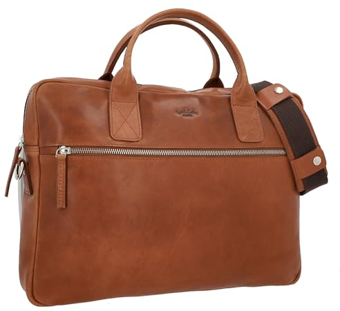 Gusti Umhängetasche Leder - Elijah Aktentasche Unitasche Arbeitstasche Messenger Bag Lehrertasche Businesstasche groß Laptoptasche Vintage Braun Leder