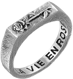HG HAZE & GLORY Ring Herren aus 925 Sterling Silber, Schmuck Männer, Silberring oxidiert, Rose, La vie en rose