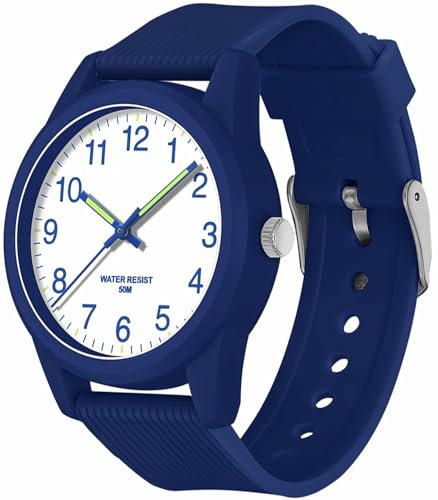SOCICO Kids Analog Watches for Boys Girls 50M Waterproof Watches Learning Time Children Watch Easy to Read for Ages 3-12 Kids Birthday, Christmas Day, Children's Day Gifts (Blue)