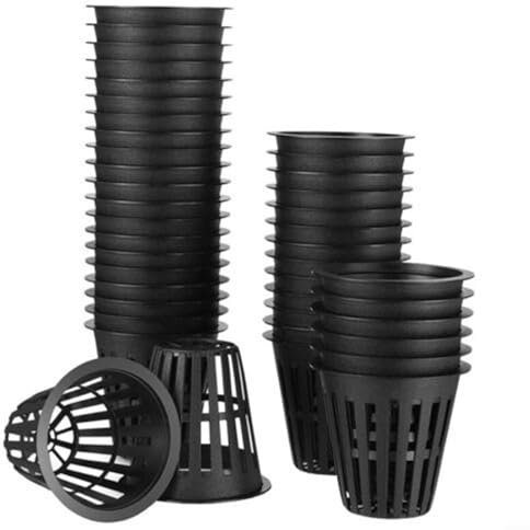 Gbtdoface Lot de 40 paniers de culture hydroponique, adaptés pour le jardinage hydroponique et potager, taille pratique 50 mm x 38,5 mm (noir)