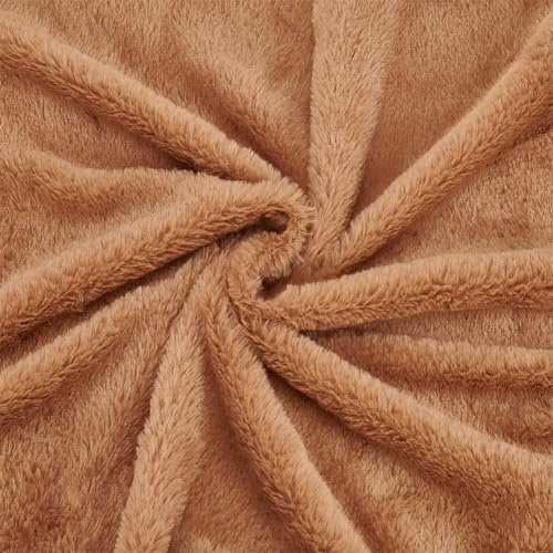 BENECREAT 160x50 cm Kunstpelzstoff Mit Kurzen Haaren, Kamelfarbener Vorgeschnittener Pelzstoff Zum Basteln, Zottelige Pelzflicken Für Kostüme, Kleidung, Teppiche, Kissen, Dekorationen