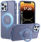 PuyaTeya Handyhülle für iPhone 14 pro max Hülle, [mit Unsichtbarem Ständer ][mit MagSafe] Kratzfeste Anti-Fingerabdruck [Transluzente Matte] Hülle für iPhone 14 pro max 6.7(Far Peak Blue)