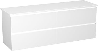 Garlivo Waschbeckenunterschrank GLB-160 Weiss mit Schubladen, Badezimmer Waschtischunterschrank, Weiss- Breite 160 cm, Soft-Close, Push-to-Open/Tip-On, Hängend