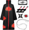 Kitimi Mantel Umhang für Kinder Erwachsener, 8 Stück Unisex Kostüm Anime Cosplay Halloween Herren Umhang mit Stirnband Ring Halskette Zubehör Junge Cosplay für Karneval Halloween Weihnachten Party