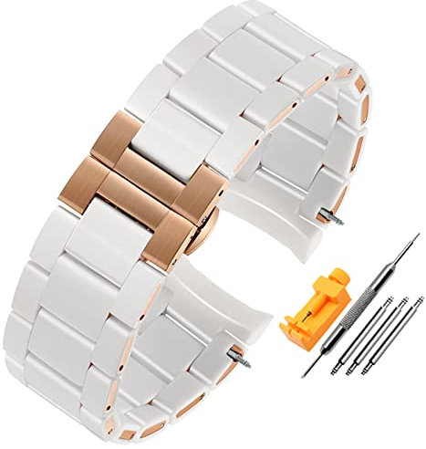 XNWKF Gummi-Armband, Silikon-Armband, roségoldene Schnalle, für Armani AR5905, AR5906, AR5919, AR5920, 20, 23 mm Uhrenarmband, 23 mm, Achat