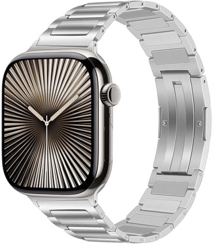 TRUMiRR Bracelet en Titane avec Boucle Ardillon pour Apple Watch Ultra 2 / Ultra 49mm et Series 10 46mm