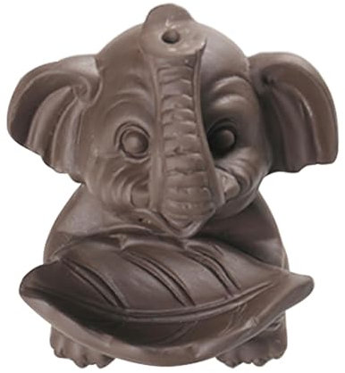Porte-encens en céramique - Brûleur d'encens éléphant à refoulement - Statue d'éléphant - Brûleur d'encens en céramique - Décoration de salon pour spa-yoga méditation