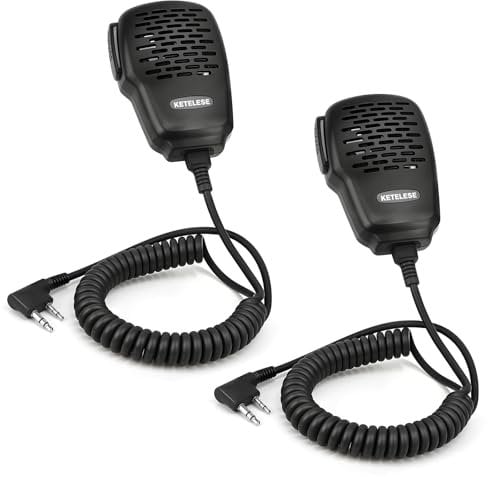 KETELESE Speaker Microphone Waterproof IP67, 2 Pin Shoulder Speaker Mic with 3.5mm Audio Jack, Compatible with BaoFeng Retevis Radios walkie Talkie (1 pcs)