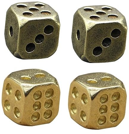 TOYANDONA 4 Pz Dadi Di Ottone Decorazione Di Dadi Arredamento Dei Dadi Per La Casa Dadi Da Gioco Standard Vecchia Rubinetteria Trattata Dadi Antichi Coppia Di Dadi Da Gioco Dadi Decorativi
