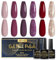 INPING Smalto Semipermanente Unghie, 6 Colori Rosso Viola Nude Nudo Dorato Glitter Smalto Unghie, Soak-Off UV/LED Lampada Smalti per Unghie Gel Novice Nail Art DIY, 8 ML