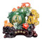 WANGHAI-666 Money Tree Glücksbaum aus Kristall, Glückskürbis, Jadeimitat, Bonsai-Edelsteinbaum, Wohnzimmer, Fernsehschrank, Glücksornament, Einweihungsgeschenk Feng Shui Decor Tree(Green,Mittel)