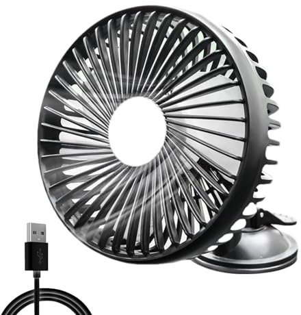 Kioriur Ventilador de Coche Recargable, Ventilador de Coche USB portátil - Ventiladores de refrigeración de Ventilador de Escritorio - Ventosa
