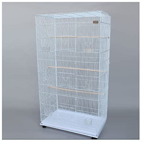 Vogelkäfig, großer Papageienkäfig, Haushalt, Vogelkäfig, Tauben-, Wellensittich-Futterkäfig, geeignet für Vogelfütterung, Kanarienvögel, Sittiche, Liebesvögel, Tierkäfige (weiß)