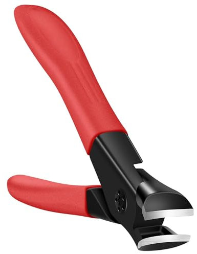 Nail Clippers for Thick Nails Start Makers Toenail Clippers Wide Jaw Nail Cutter Heavy Duty Nail Clipper Sharp Curved Toe Nail Clippers for Men and Women,Red