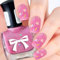 Pink Nail Polish - Peach Star Nail Varnish Quick Dry - Long Lasting Pink Flash Nail Polish Gel - No UV Lamp Curing Breathable Nail Varnish for DIY Nail Art Decorations at Home (Pink Star, 10ml)