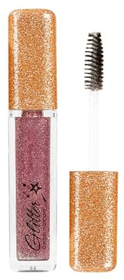 Glitter Mascara Colorato per Ciglia, Mascara per Ciglia Brillante, Allungante Impermeabile Sbavature Voluminoso Ricciolo Mascara Colorato, Mascara Glitterato per Ciglia, 6 ml (Rosa rossa, 604#)