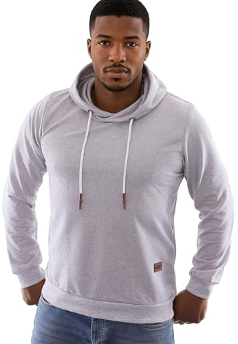 Reslad Kapuzenpullover Herren Hoodie - Fitness Pullover, Sweatshirt Herren für Training, Sport & Freizeit - Bequemer Sweater Pulli RS-1011 Grau 2XL