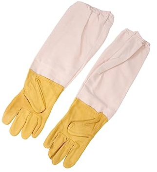 HOMSFOU 1 Paar Imkerhandschuhe aus Leder für Inspektionen, Atmungsaktiv