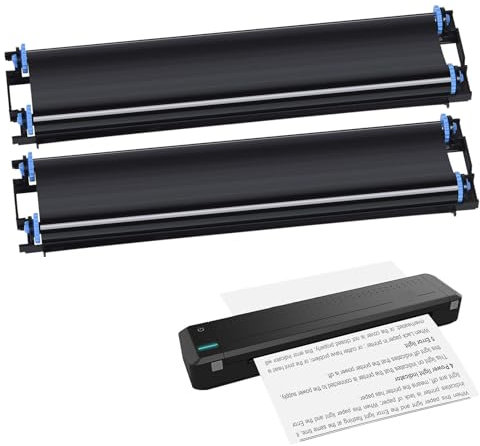 Ruban de Thermique A4 - Ruban d'imprimante Portable à 2 Pack | Ruban d'impression sans Encre Noire | Compatible avec l'imprimante Thermique sans Fil MT800 pour l'impression de Documents de h
