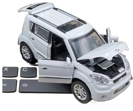 YCNXEB Miniatur Modelle 1 32 Für KIA Soul Legierung Mini Auto Modell Diecast Metall Spielzeug Fahrzeuge Hohe Simulation Auto Modell Sammlung Spielzeug Originalgetreue Nachbildung(White)
