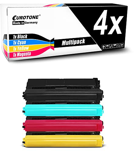 Eurotone Toner 4X Toner kompatibel als Ersatz für Brother MFC-L9550CDWT MFC-L9550CDW ersetzt TN900 Black Cyan Magenta Yellow