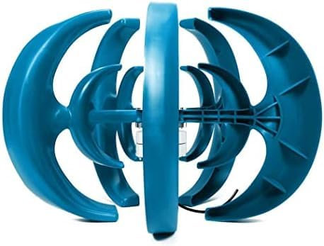 DECAKE Aerogeneradores de Eje Vertical de 5 Palas, 1000 W, generador eólico silencioso con Controlador MPPT eficiente de 12 V, 24 V y 48 V para jardín y hogar (Azul) (48 V)