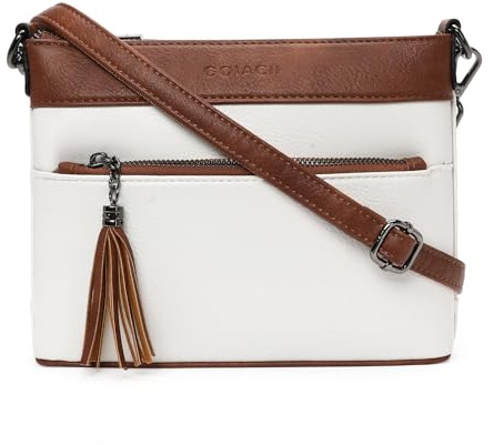 GOIACII Crossbody Bags for Women Leather Hobo Shoulder Handbags Ladies Travel Purse with Multi Zipper Pockets