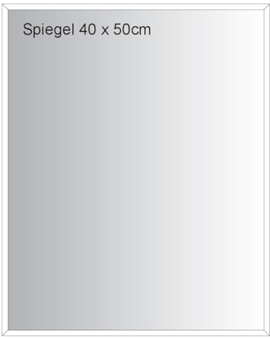 Spiegel 40x50 cm im Alu Rahmen Weiß, Dekorativer Wandspiegel, Echtglas | ideal für Bad, Wohnzimmer, Schlafzimmer, Büro, Praxis, Eingangsbereich u.v.m.
