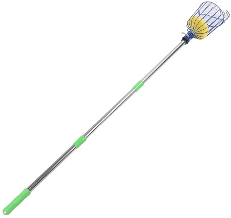 Fdit Outil de Cueillette de Fruits Réglable en Acier Inoxydable avec Panier en Mousse à Long Manche pour la Récolte des Arbres Citron Orange Avocat Kaki pour économiser du Travail 13,8 Pieds