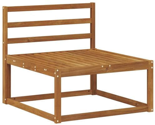 vidaXL Outdoor Mittelsofa Massivholz Akazie Natur 79 x 83 x 73 cm, Balkon, Moderne Gartenmöbel, Modulares Outdoor-Design, Langlebiges Sofa, Flexible Wohnkonfiguration