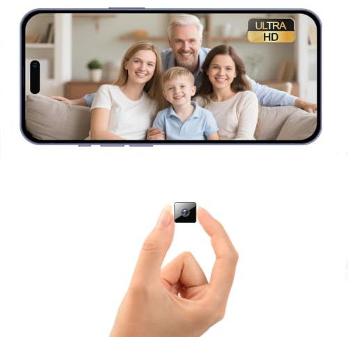 ESTABA Mini Kamera, Übertragung Handy APP Für WiFi Camera Indoor mit Akku Sicherheitskamera mit Bewegungsmelder/Nachtsich SD/Cloud-Speicher, Ideal für Haus & Haustiere