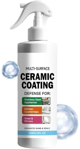 Ceramic Glass Coating 120ml Shine Seal Sealant | Ceramic Spray Sealant for Kitchen Countertop Shower Stove Cabinet Sink Tile Home Appliance Bathroom Door