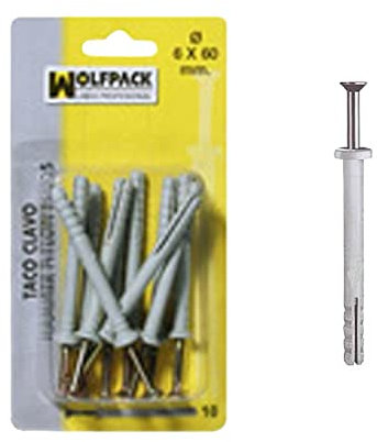 Wolfpack 13131730 Lot de 10 MN (clavables Chevilles 6 x 80 mm)