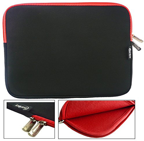 Emartbuy Noir/Rouge Néoprène Pochette Sleeve Etui Case Cover Compatible avec Microsoft Surface Pro 7 2019, Surface Pro X 2019, Surface Pro 6 2018, Surface Pro 2017, Surface Pro 4 & 5 12.3 Pouce