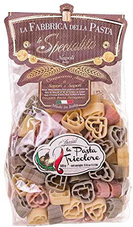 Pâtes Tri-couleur Coeurs 500 Gr.