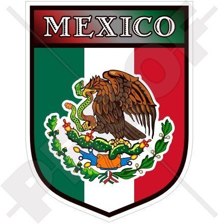 MEXIKO Mexikanischer Schild 100mm Auto & Motorrad Aufkleber, Vinyl Sticker