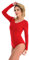 Magi Damenbody | Overall Bodysuit mit Rundhals für Frauen | Langarm Damen Body in verschiedenen Farben | Optimale Alternative für Sport & Freizeit | Eleganter Jumpsuit (XXL, Rot)