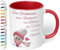 Lustige Weihnachtstasse „Ein Glühwein swei Glühweih Rei Lühwei“ - Eule - 330ml Keramik Kaffeebecher mit Spruch - Geschenk für Kollegen & Freunde zu Weihnachten, inner red