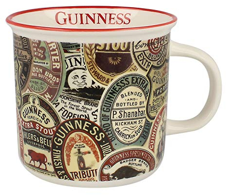 Guinness Archive Label Becher aus Porzellan im Vintage Look