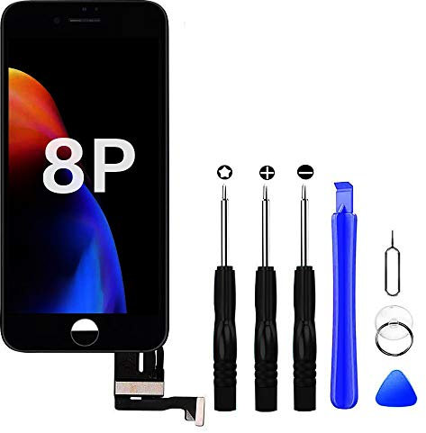 Hoonyer Ecran iPhone 8 Plus LCD Display Vitre Tactile Complet Remplacement d’écran avec Kit de Réparation pour iPhone 8 Plus Noir (5.5 Pouces)