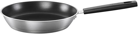 Fiskars Bratpfanne, Ø 26 cm, Für alle Kochfelder geeignet, Rostfreier Stahl/Kunststoff, Kratzfest, Hard Face, 1052246